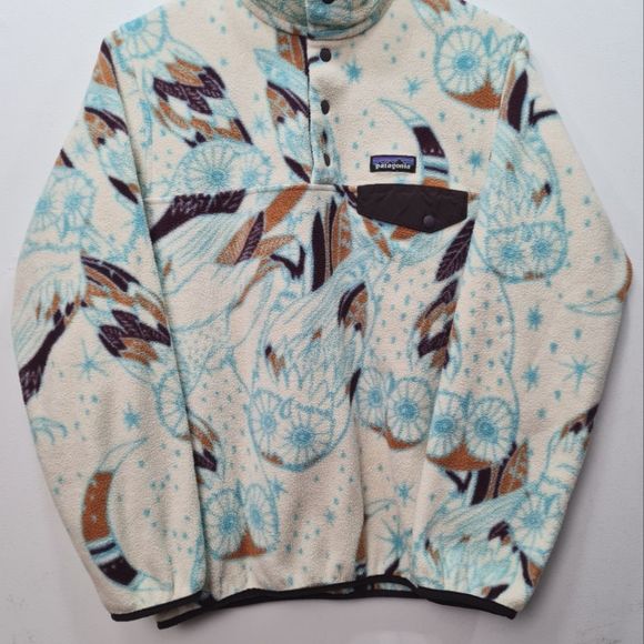 Patagonia Synchilla Snap-T Fleece Pullover Moon Owl Toasted White Women'… - Picture 3 of 16